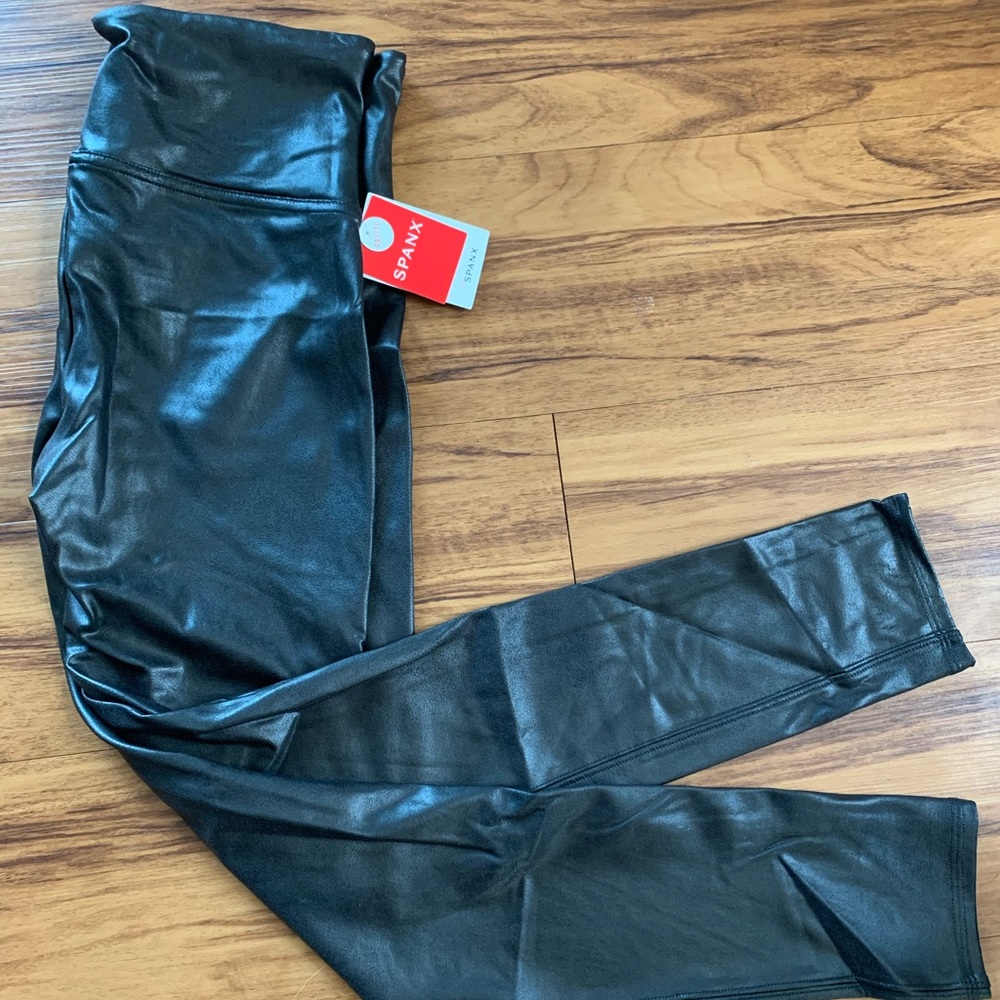 SPANX FAUX LEATHER LEGGINGS NEW WITH TAGS